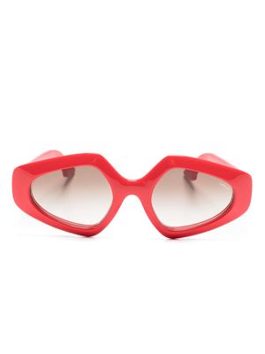Lapima lunettes de soleil Antonia à monture oversize - Rouge