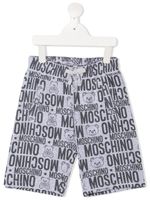 Moschino Kids short à imprimé monogrammé - Gris