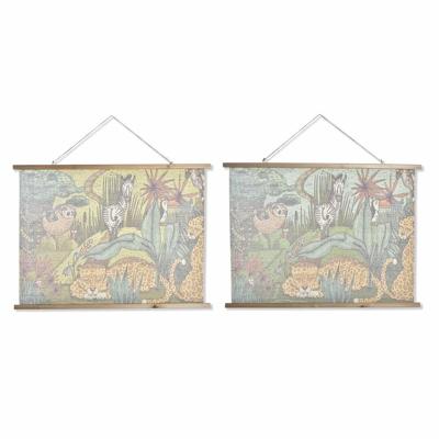Schilderij DKD Home Decor Kinderen dieren 100 x 2 x 75 cm (2 Stuks)