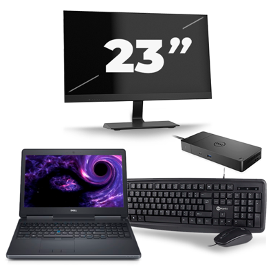 Dell Precision 7510 - Intel Core i5-6e Generatie - 15 inch - 8GB RAM - 256GB SSD - Windows 11 + 1x 23 inch Monitor