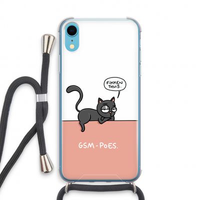 GSM poes: iPhone XR Transparant Hoesje met koord