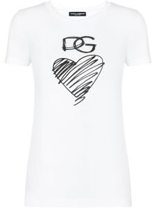 Dolce & Gabbana t-shirt à logo imprimé - Blanc