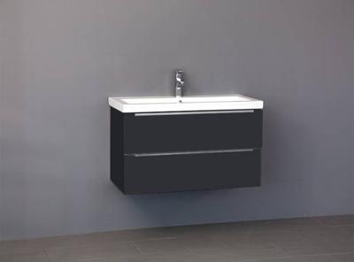 Badmeubel Senza Keramiek 80 Hoogglans Antraciet Badmeubel Senza Keramiek 80 Hoogglans Antraciet