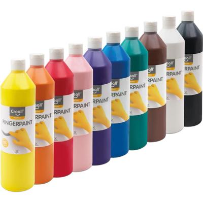 Creall vingerverf Happy, set met 10 flesjes van 750 ml in geassorteerde kleuren Creall vingerverf Happy, set met 10 flesjes van 750 ml in geassorteerde kleuren