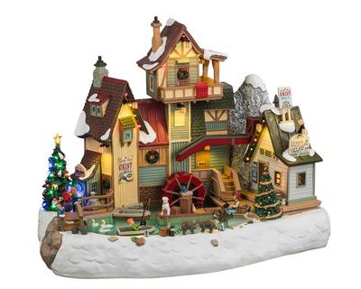 Kerstdorpminiatuur The Rocky River Grist Mill 27x39x31 cm - Lemax