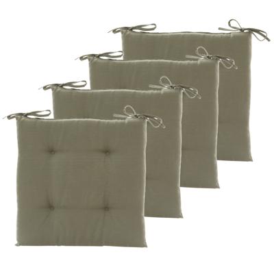 Hespiride Stoelkussen Altea - 4x - 40 x 40 cm - groen - polyester - tuinkussen