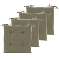 Hespiride Stoelkussen Altea - 4x - 40 x 40 cm - groen - polyester - tuinkussen