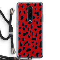 Red Leopard: OnePlus 7 Pro Transparant Hoesje met koord