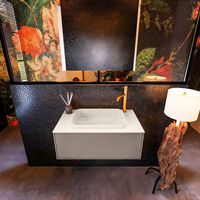 Badkamermeubelset Mondiaz Erin 80 cm met 1 Lade met RIDGE Wastafel Midden Linen met 1 kraangat Greeploos Mat Smoke