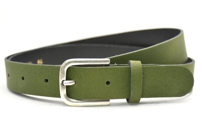 Timbelt Fashion Leren Riem 3 cm Khaki