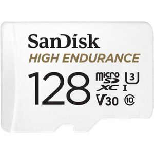 SanDisk High Endurance microSDXC 128 GB geheugenkaart Class 10, V30, U3, Incl. adapter