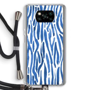 Blauwe nerven: Xiaomi Poco X3 NFC Transparant Hoesje met koord