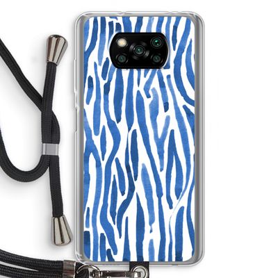 Blauwe nerven: Xiaomi Poco X3 NFC Transparant Hoesje met koord
