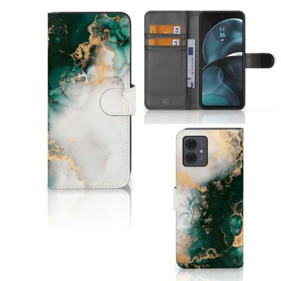 Bookcase voor Motorola Moto G14 Marmer Groen Bookcase voor Motorola Moto G14 Marmer Groen