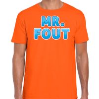 Verkleed t-shirt voor heren - Mr. Fout - oranje/blauw - carnaval