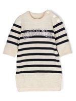 Zadig & Voltaire Kids robe en maille à rayures - Tons neutres