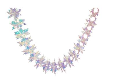 Garland Snowflake Plastic Iridescent 210cm - Kersten