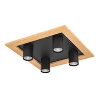 Eglo OpbouwspotValcasotto 1 zwart met hout - 900435