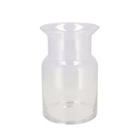 DK Design Bloemenvaas melkbus fles model Milky - transparant glas - D19 x H40 cm - Vazen