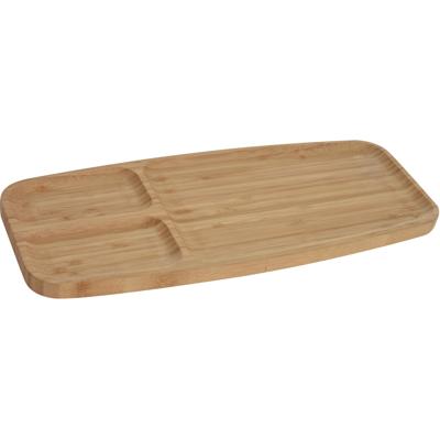 Serveerplanken/borden 3-vaks - bamboe hout - 39 cm - keuken