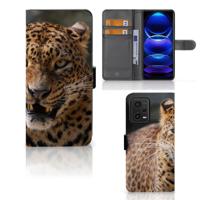 Xiaomi Redmi Note 12 5G | Poco X5 | Telefoonhoesje | Met pasjeshouder | Luipaard