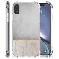 Apple iPhone Xr Stevig Telefoonhoesje Wood Concrete - thumbnail