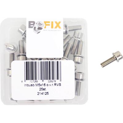 Bofix inbus bout m5x16 o.v.r. (met onverliesbare ring) rvs per 25