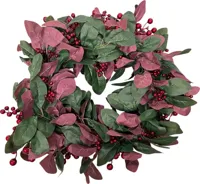 Kerstkrans bes 65cm rood
