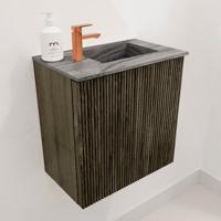 Toiletmeubel Mondiaz Joya Dlux | 40 cm | Meubelkleur Shadow | Faye wastafel Sombra Wasbak Rechts | 1 kraangat