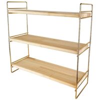 Concorde keukenrek/opbergrek/aanrecht organizerA - goud - 40 x 16 x 40 cm - hout - Keukenkastorganizer