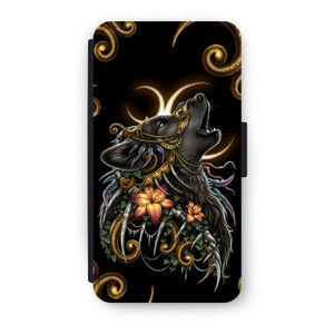 Huilende Wolf: iPhone XS Flip Hoesje