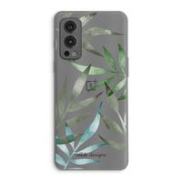 Tropical watercolor leaves: OnePlus Nord 2 5G Transparant Hoesje