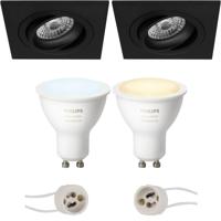 Philips Hue Inbouw LED Spot Set - Mat Zwart - Kantelbaar - Bluetooth