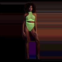 Ouch! by Shots Turtle Neck en High Waist Slip - One Size - Neon Groen