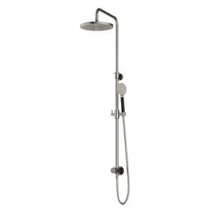 Hotbath Cobber Opbouw Regendoucheset Met Omstel, Hoofddouche 30cm En Ronde Handdouche Geborsteld Nikkel