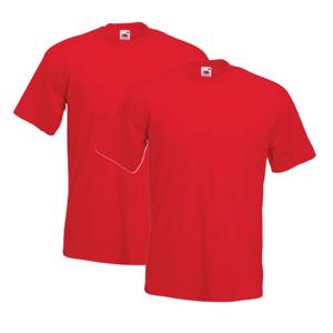 Fruit of the Loom Basics t- 2x -shirt voor heren - rood - 100% katoen - Regular fit, maat: 2XL (44/5