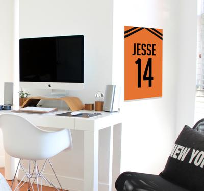 Voetbal t-shirt poster personaliseerbaar