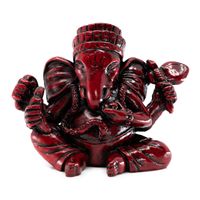 Ganesha Beeld Donkerrood (8,5 cm) - thumbnail