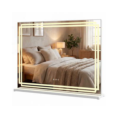 LED-make-upspiegel Hollywood-kaptafelspiegel 3 Instelbare Lichtkleuren-M