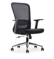 ergonomische bureaustoel, aluminium voetkruis, zwart, set van 2 stoelen