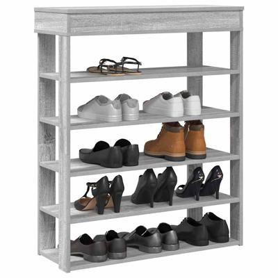Schoenenrek 80x30x98 cm bewerkt hout grijs sonoma