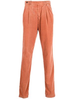 Brunello Cucinelli pantalon droit en velours côtelé - Orange