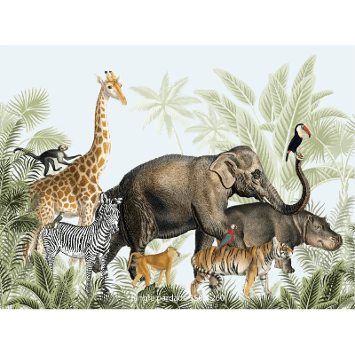 Designed4Kids wandvullend behang kinderkamer jungle parade-350 x 260 cm