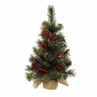 Kunstboom/kunst kerstboom met kerstversiering 60 cm   -