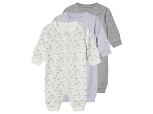 lupilu 3 baby pyjama&apos;s (Grijs/wit, 74/80)