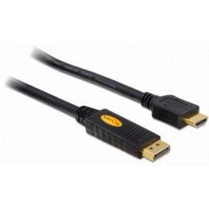 Delock 82441 DisplayPort-kabel HDMI / DisplayPort Aansluitkabel DisplayPort-stekker, HDMI-A-stekker 5 m Zwart Verdraaid, Vergulde steekcontacten, Afgeschermd