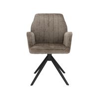Haluta Draaibare Eetkamerstoel met arm Revi - Taupe Haluta Draaibare Eetkamerstoel met arm Revi - Taupe