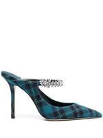 Jimmy Choo Bing 100mm tartan mules - Bleu - thumbnail