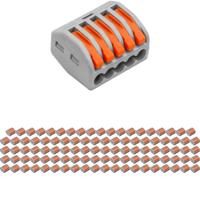 Lasklem 5-polig met Klemmetjes - 100 Stuks - Grijs/Oranje