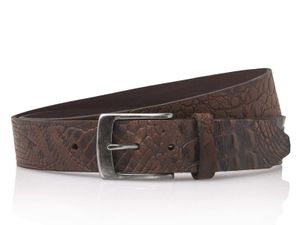 Timbelt Leren Riem 4 cm Croco Bruin